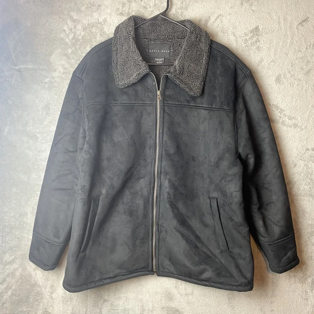 After Dark Mens Large Winter Jacket Black Sherpa Lined